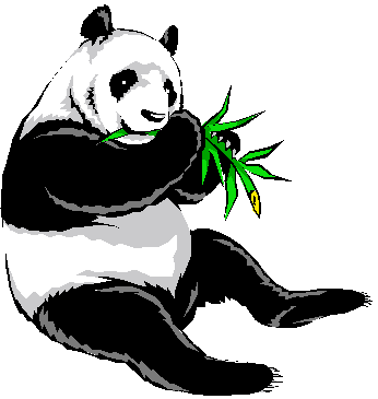Clipart:  Giant Panda cartoon eating